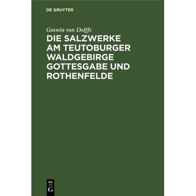 Die Salzwerke am Teutoburger Waldgebirge Gottesgabe und Rothenfelde, Gebundene Ausgabe von Goswin Dolffs, De Gruyter, 978-3-11-131474-7
