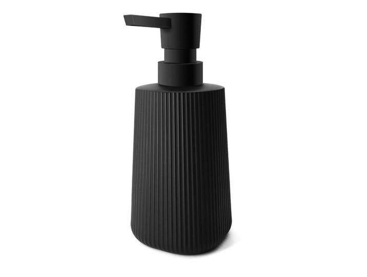 Seifenspender Glas Schwarz 250ml, 7x18x7 cm, Badaccessoires, Seifenspender