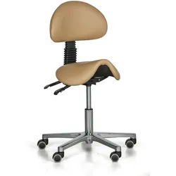 Arbeitsstuhl SHAWNA, Stattelform, weiche Räder, beige