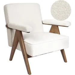 SESSEL Bouclé Cremeweiß Evje