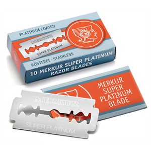 Merkur Rasierklingen Super Platinum, für Rasierhobel, 1-fach Klinge, 10 Stück