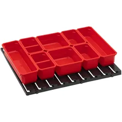 Tool Brothers, Sortimentskasten, Toolbrothers RHINO Container Set Nr. 6 Werkstattwand 39 x 35 cm mit 8 Behältern für RHINO L
