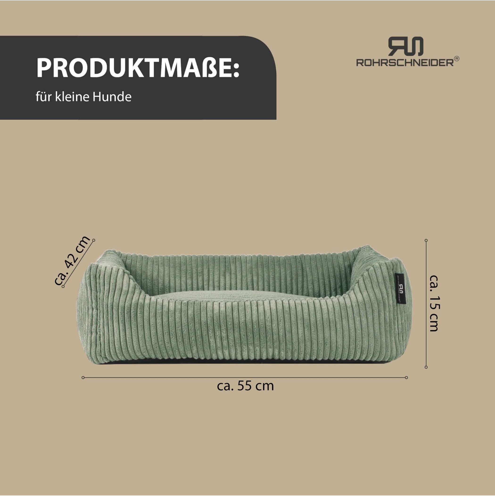 Tierbett ROHRSCHNEIDER "Tierbetten Hundebett Cord 1er Pack", grün (salbeigrün), Obermaterial: 90% Polyester PES. 10% Nylon NY., Tierbetten