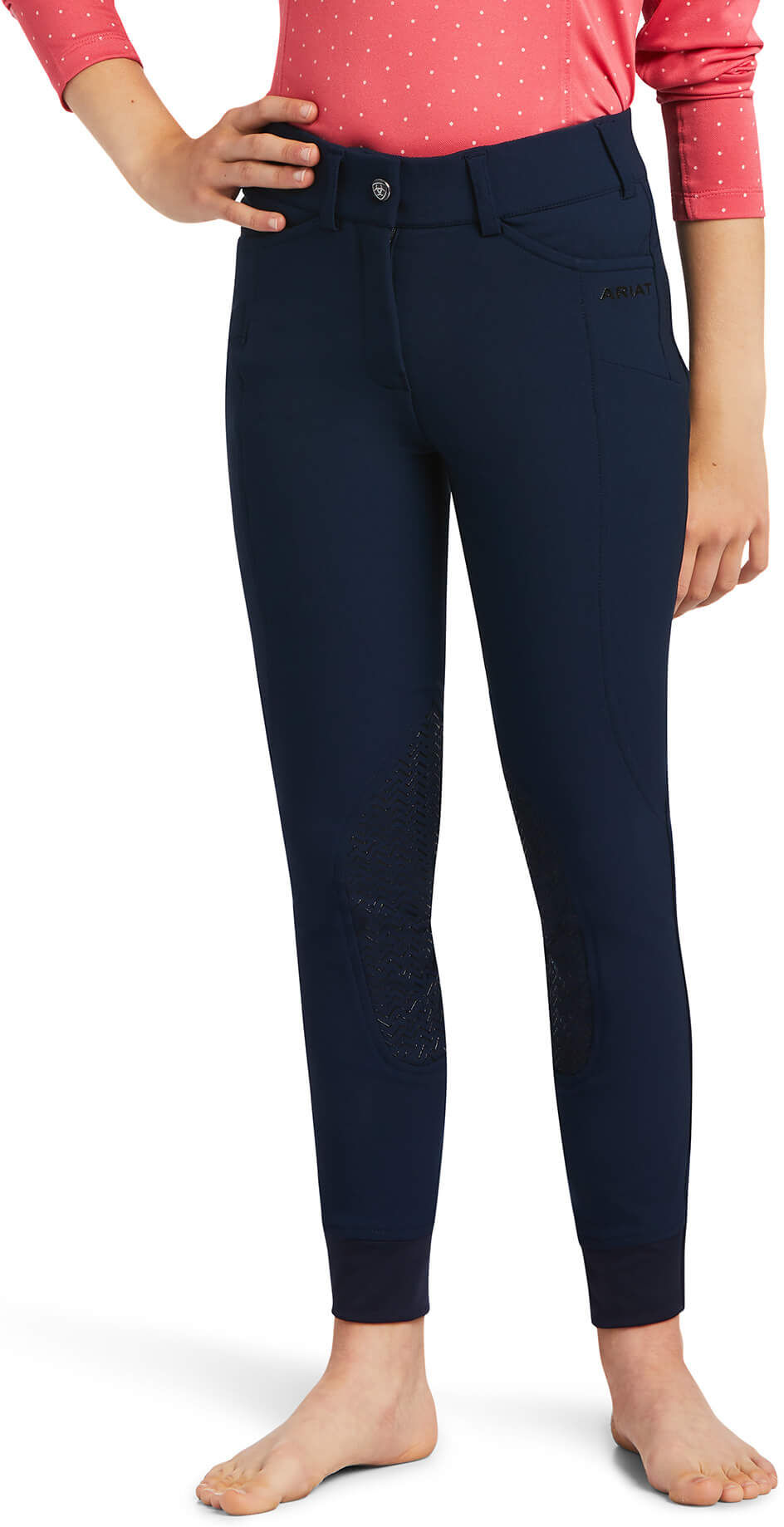 Kid's Prelude Knee Patch Breech in Navy, Size: 14 Regular by Ariat