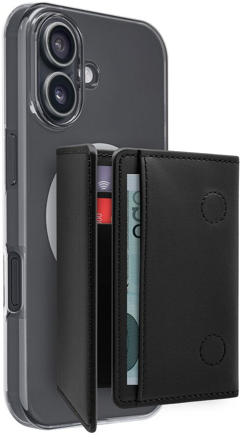 Puro Mag Wallet Fold Kortholder til 6 Kort - MagSafe Kompatibel - Sort