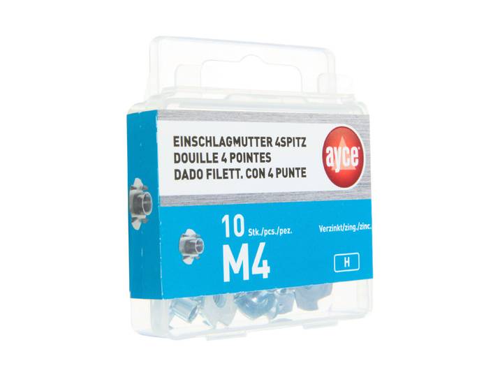 Ayce Einschlagmutter Vierspitz Stahl Verzinkt