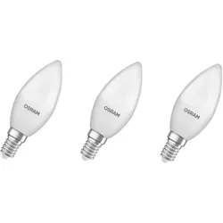 3er Pack OSRAM E14 LED Lampe Classic B 40 in Kerzenform matt 4,9W wie 40W kaltweißes Licht 6500K