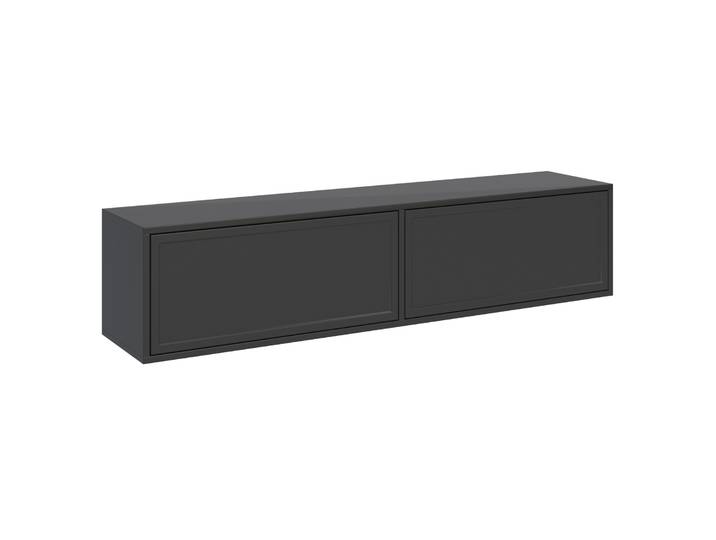 Hängender TV-Schrank Velveto mit zwei Klappen, 140 cm, schwarz