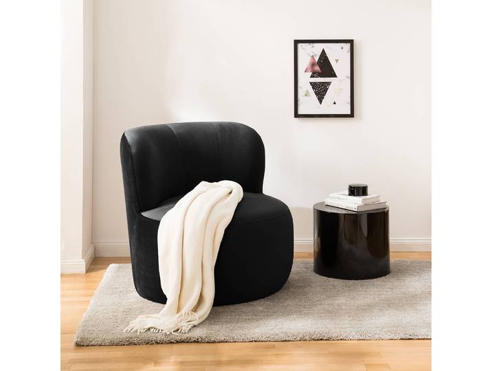Sessel LOVELOCK Schwarz Samt Ravi 78 x 75 x 84cm