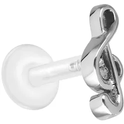 PTFE Labret mit Innengewinde + Titan-Aufsatz NOTENSCHLÜSSEL