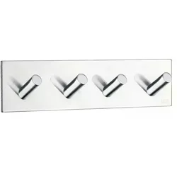 Smedbo Design Viererhakenleiste in Edelstahl verchromt, Selbstklebend BK1096