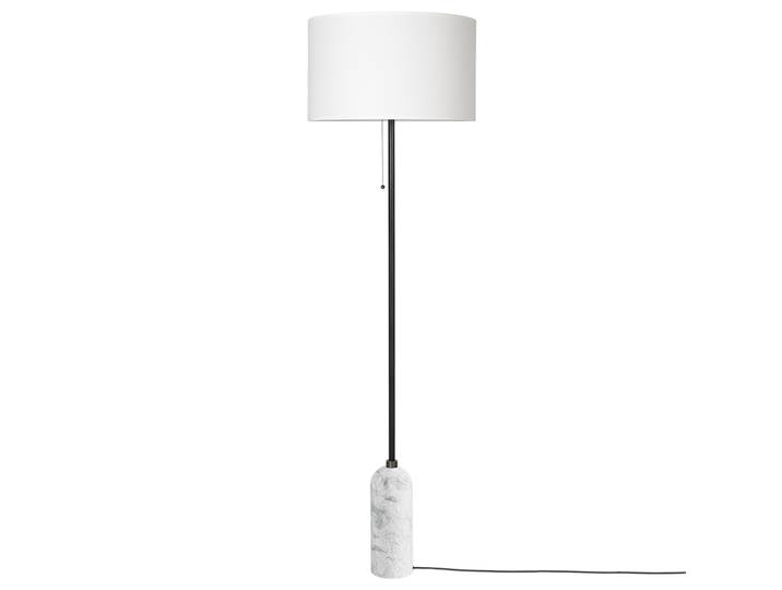 GUBI lampadaire GRAVITY (Blanc - Marbre et Tissu blanc)