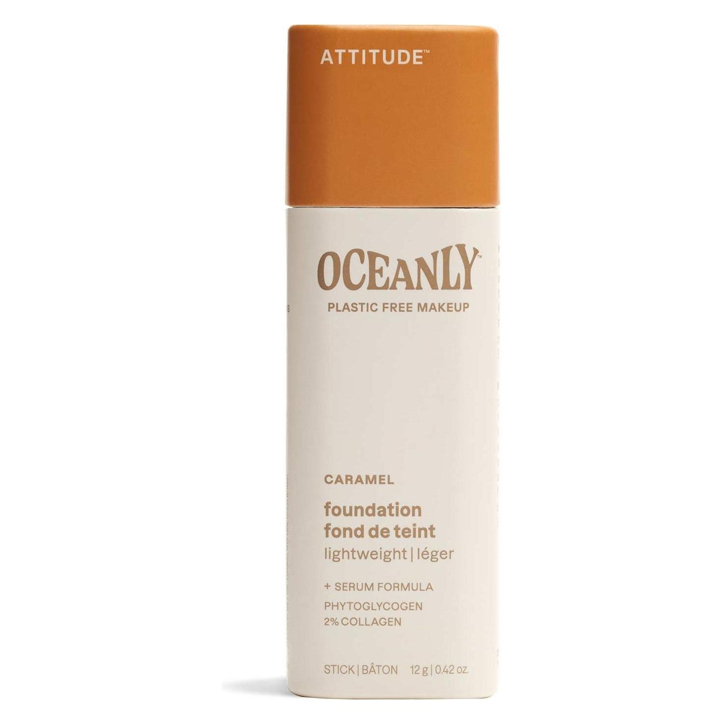 Attitude Oceanly Plastic-Free Light Coverage Foundation Stick with Titanium Dioxide (Caramel) (48588767)