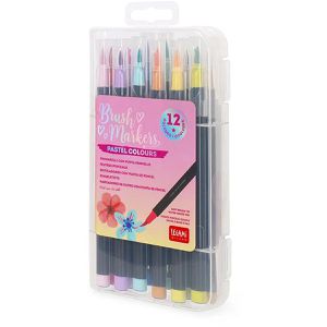 Legami Brush-Pen Pastel Colours, BUMA0002, farbig sortiert, Pinselspitze, 12 Stück