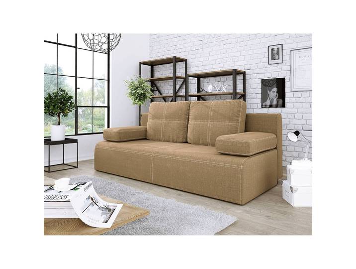 Canapé convertible Corris Beige Microfibre Loek 198 x 80 x 86cm Moderne