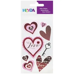 6x Heyda, Sticker, Sticker-Etikett Love 8 Stück 4-farbig (8 Sticker)