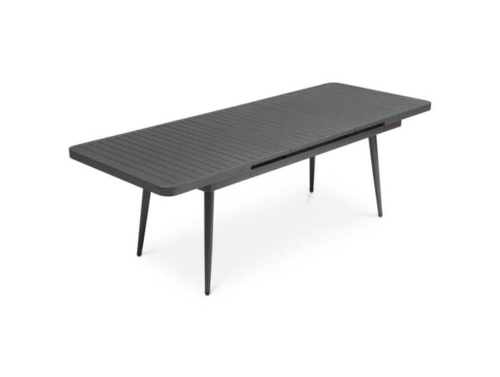 Idimex Gartentisch Sunny schwarz, Schwarz, Metall, Mode, 180x77x90 cm, Gartenmöbel, Gartentische, Gartentische