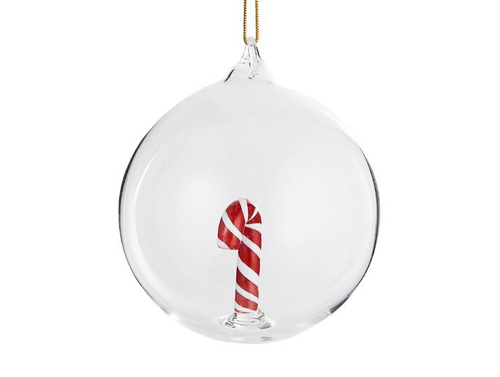 Boule en verre Canne en Sucre Ø 9cm Transparent