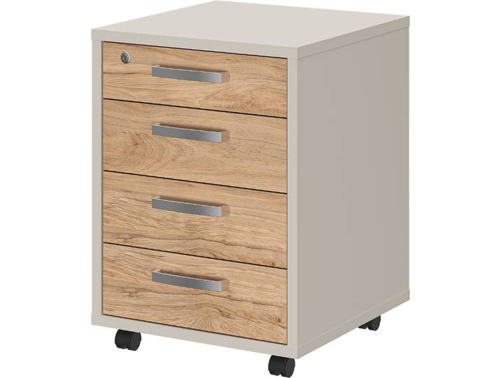 FMD Calvi Aktenschrank mit 4 Schubladen, davon 1 abschliessbar, Breite 48 cm