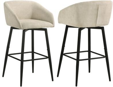 Coaster Rainer Fabric Upholstered Swivel Chair (Set of 2)