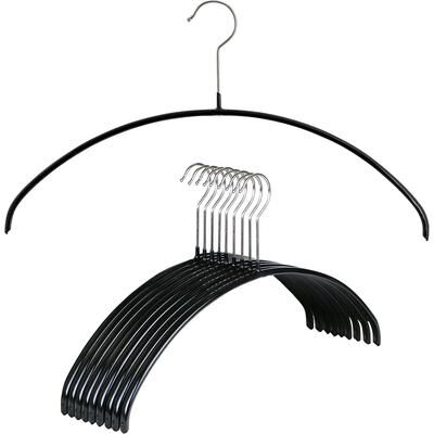Inspire Select Anti Slip Metal Clothes Hangers Space Saving Durable Concave Convex Closet Organizer 10 Pcs Black