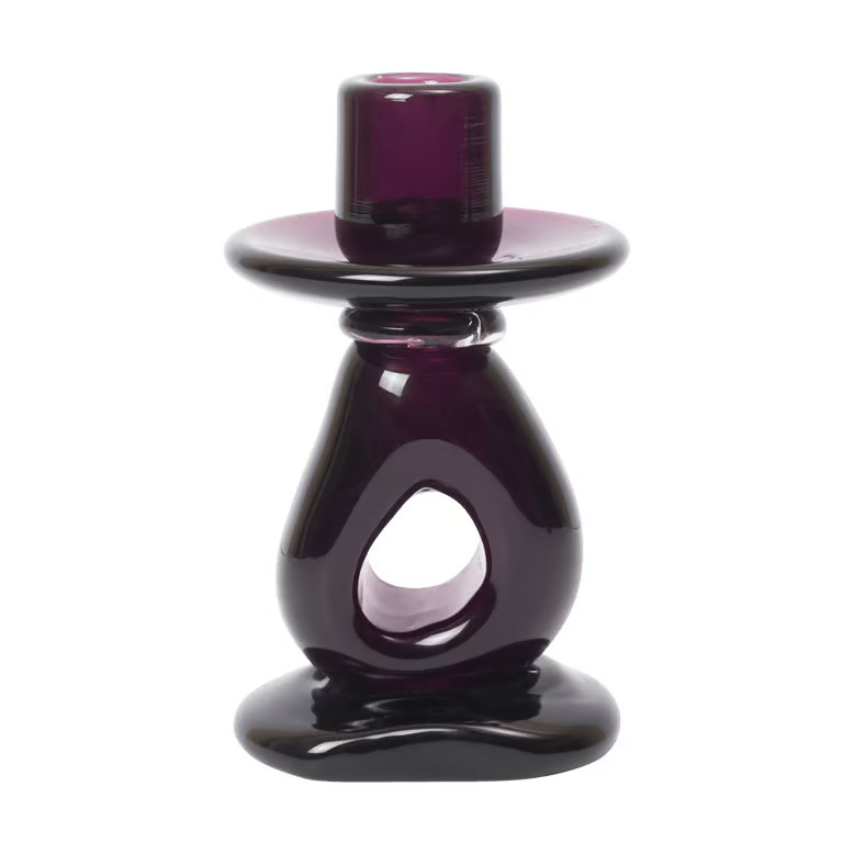 Ferm Living Damo kandelaar voor stompkaarsen, Dark grape, 16 cm