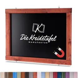 Die Kreidetafel Manufaktur Magnetische Kreidetafel - Magnettafel mit Holzrahmen / Mahagoni 50x30cm