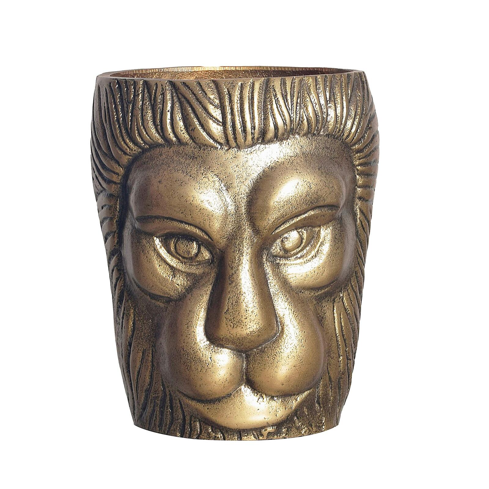WOHNLING WL7.192 Vase Löwenkopf Gold