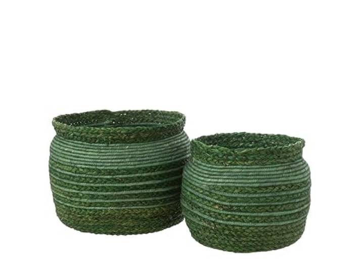 J-Line Set van 2 gevlochten rand zeegras groen