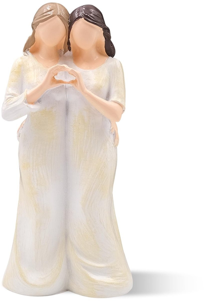 SolidKeus - Handgeschilderde Zusters Figurine als Vriendschapscadeau