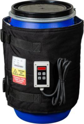 Kuhlmann Fass-Heizmanschette, digital, für 50-60 l Stahl- oder Kunststoff-Fässer, 300 W, 0-90°C, IP40, B 1380 x T 10 x H 460 mm, schwarz