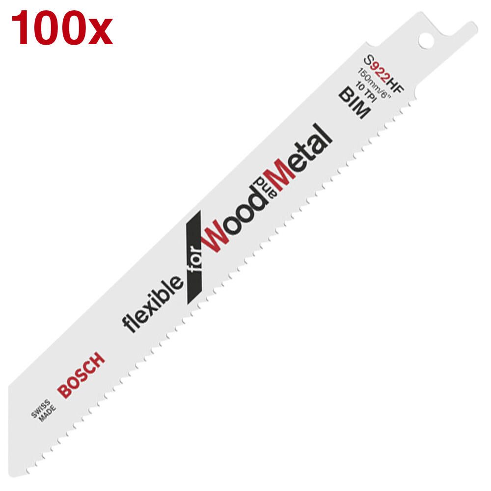 BOSCH S 922 HF Flexible for Wood and Metal Säbelsägeblätter 150mm 100 St. 2608656320