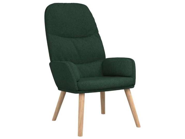 Chaise de relaxation - - cadre en métal et contreplaqué - Fauteuil de Loisirs Vert foncé Tissu 66730
