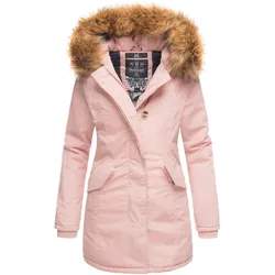 MARIKOO Damen edler Wintermantel Parka mit Kunstfellkapuze Karmaa Princess