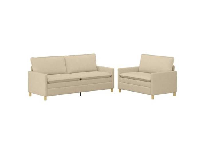 PUGYNBK 2-Sitzer-Sofa, cremefarbener Stoff, rechteckig Robuster Metallboden, Schaumstoffpolsterung, flache Armlehnen, leicht zu reinigende Reißverschlussbezüge