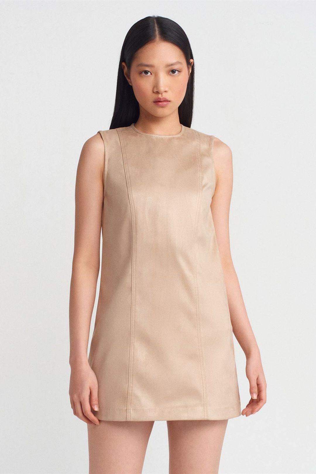 Mouwloze Faux Leather Mini-jurk