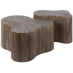 COUCHTISCH INKA 2ER SET Braun Teakholz