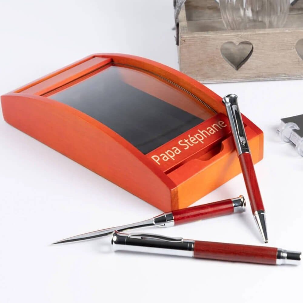 Ocadeau Coffret bois bureau gravé