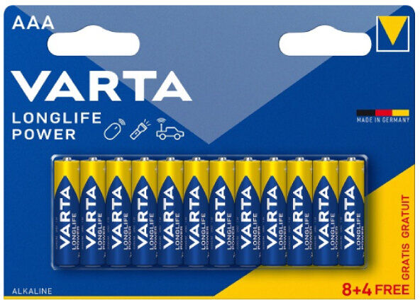 PILHA VARTA BLISTER 8+4 LR03 AAA