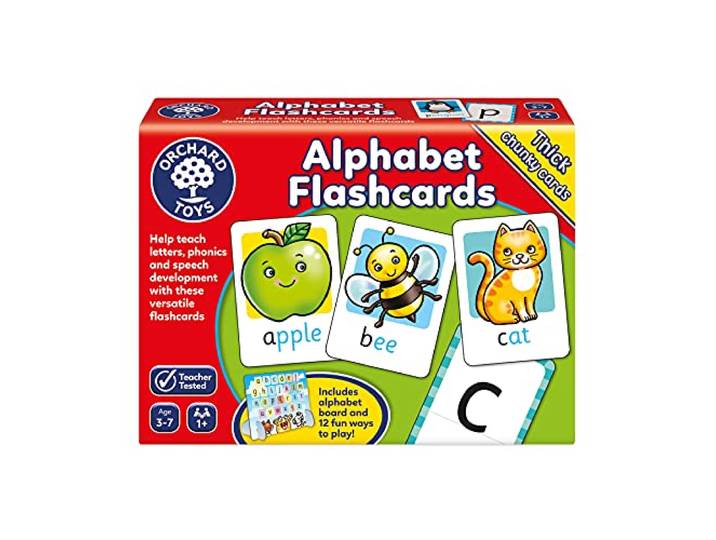 Orchard Toys Alphabet Flashcards, 26 Educational Double-sided Flashcards, Teach the Letters of the Alphabet, Perfect for Kids Age 3-7, Educational Toy