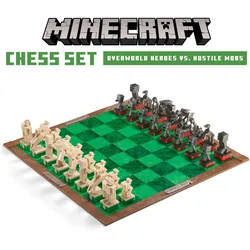 The Noble Collection - Minecraft - Minecraft Chess Set – Overworld Heroes vs. Hostile Mobs