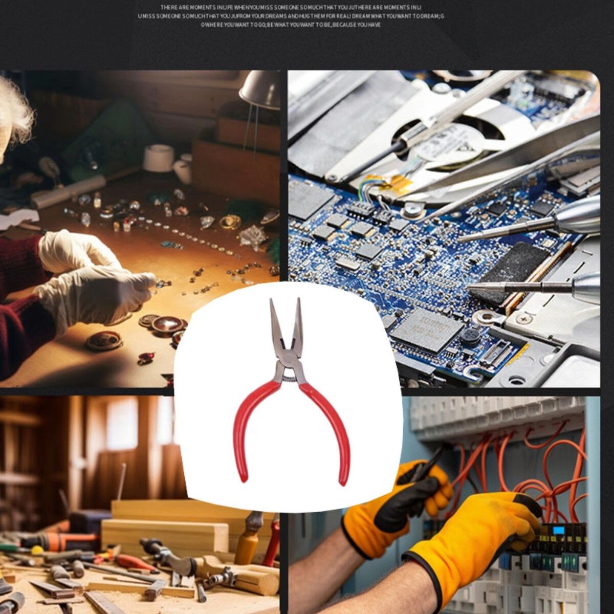 INF Pince à bec long 4.5 inch rouge – mini industrielle à bec fin avec poignée ergonomique revêtue de caoutchouc