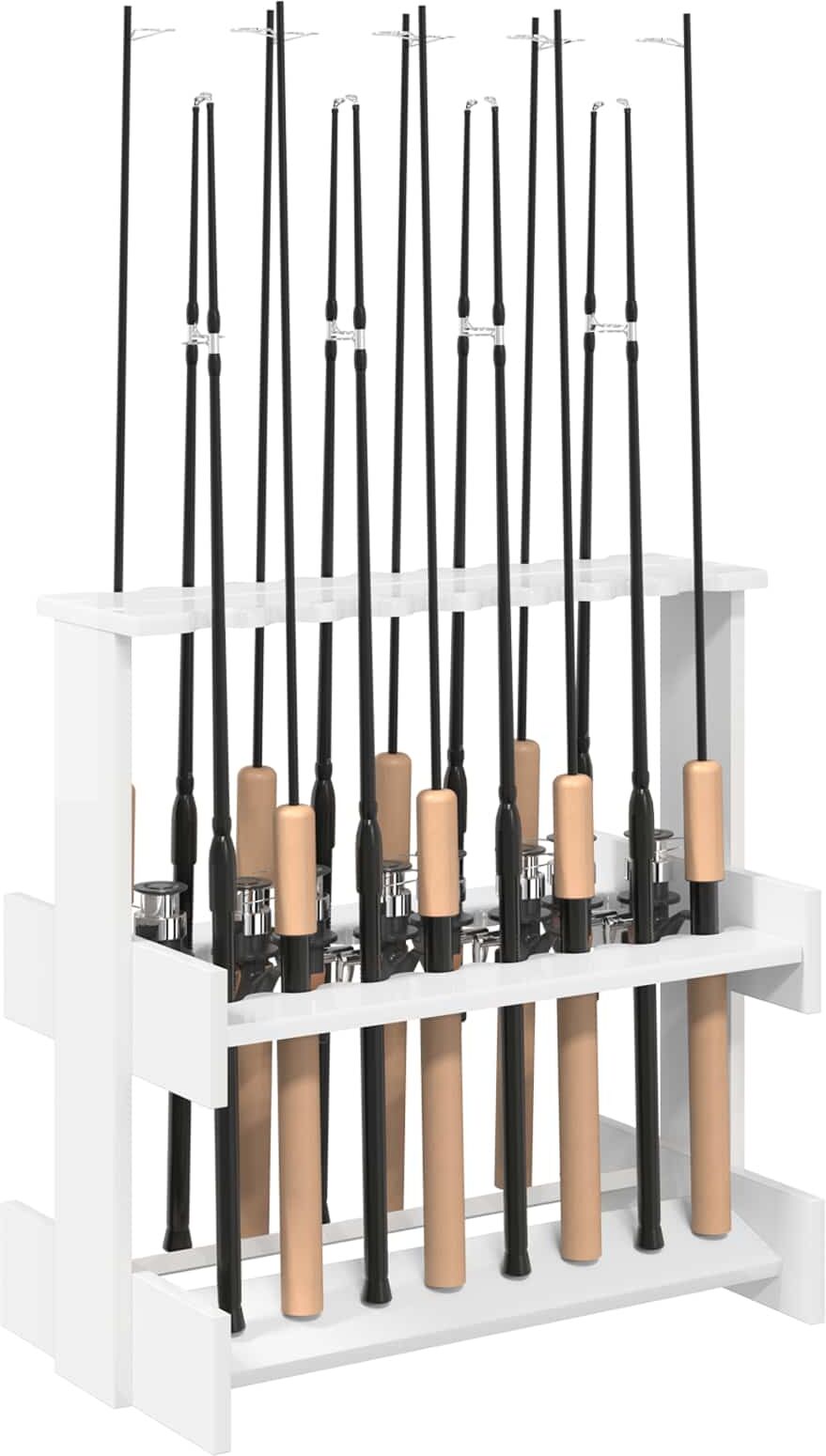 vidaXL Support pour canne à pêche Bois d'ingénierie 60 x 35 x 60 cm