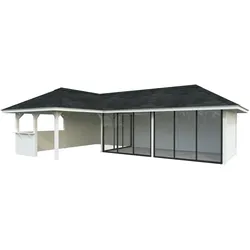Palmako Pavillon Bianca 33,2 m2 Set 220 Slide weiß lackiert