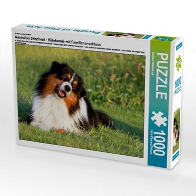 CALVENDO Puzzle Ein Motiv aus dem Kalender Australian Shepherd - Hütehunde mit Familienanschluss | 1000 Teile Lege-Größe 64x48cm Foto-Puzzle für