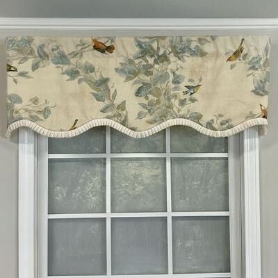 R L Fisher Inc Briarcliff Scalloped Valance 50 x 16, 50 x 16, Champagne