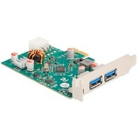 PCIe x1 Karte zu 1x ext. USB-C PD 30W + 2 ext. USB 3.2 Gen 1, USB-Controller 6-Pin-Stromanschluss