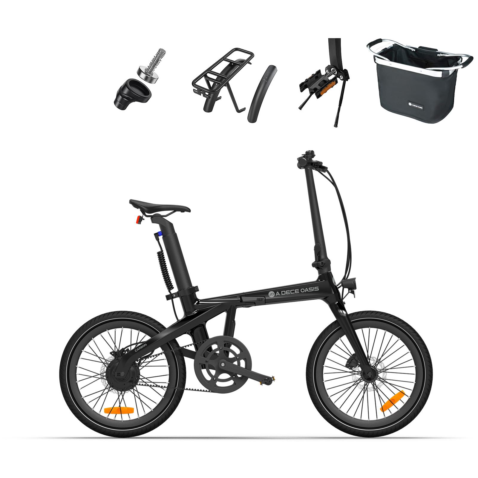 A DECE OASIS E-Bike Air Carbon Elektrofahrrad, Faltrad, ebike Damen/ebike Herren,Citybike,klapprad Riemenantrieb IPS LCD Display, GPS,ADO APP,250W