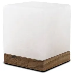 USB KUBUS, White Line, mit Holzsockel, ca. 7 x 7 x 9 cm