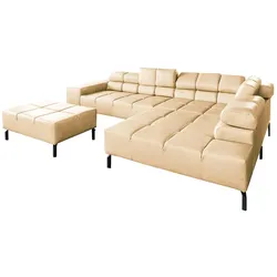 ECKSOFA NELSON Beige Leder